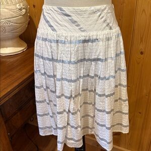LOFT Ivory and Metallic A-Line Skirt